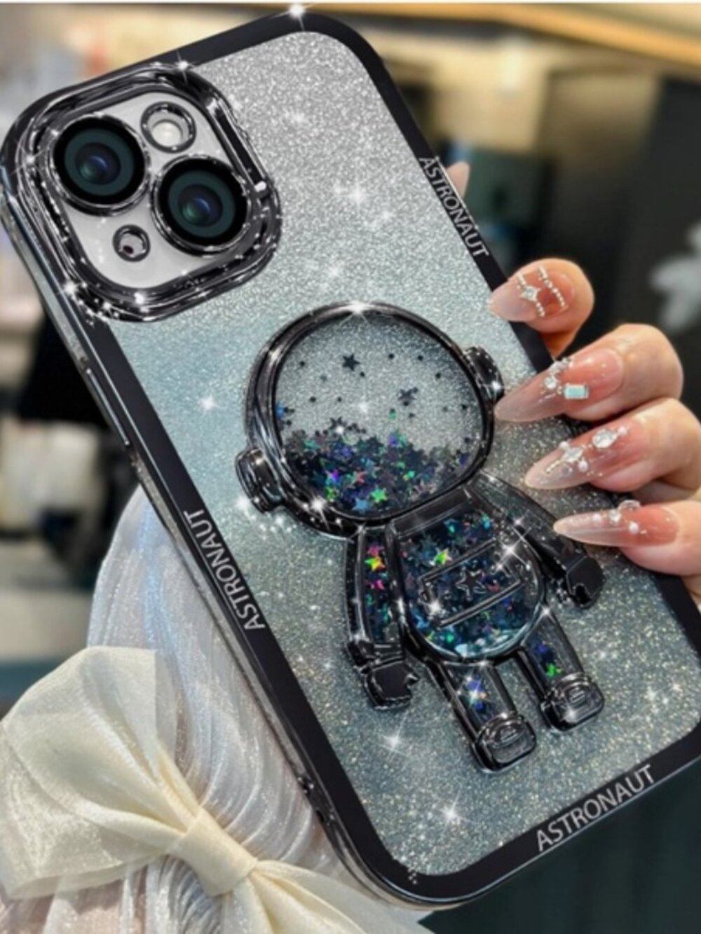 for Iphone 14 Case - Women Girls Cute Glitter with Camera Lens Protector